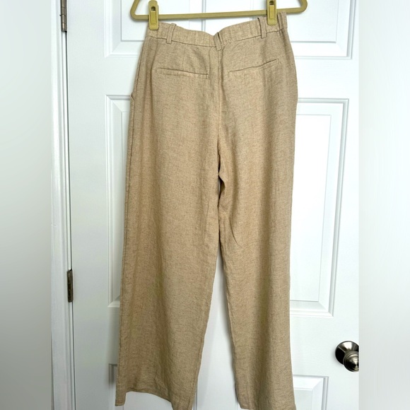 Abecrombie & Fitch Linen- Blend Tailor Ultra Wide Leg Pants - Picture 3 of 4